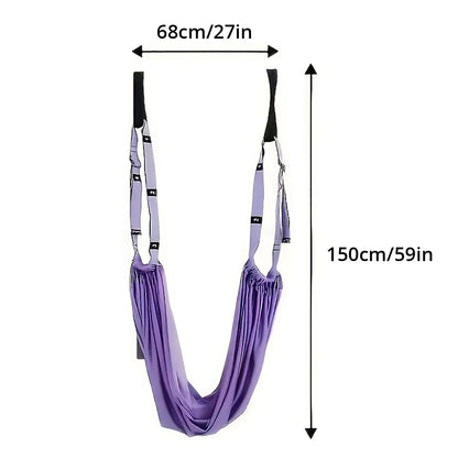 Air Yoga Rope Elastic Stretch Belt Inversion Training Strap Handstand Fitness - Blue