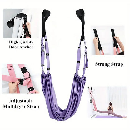 Air Yoga Rope Elastic Stretch Belt Inversion Training Strap Handstand Fitness - Green