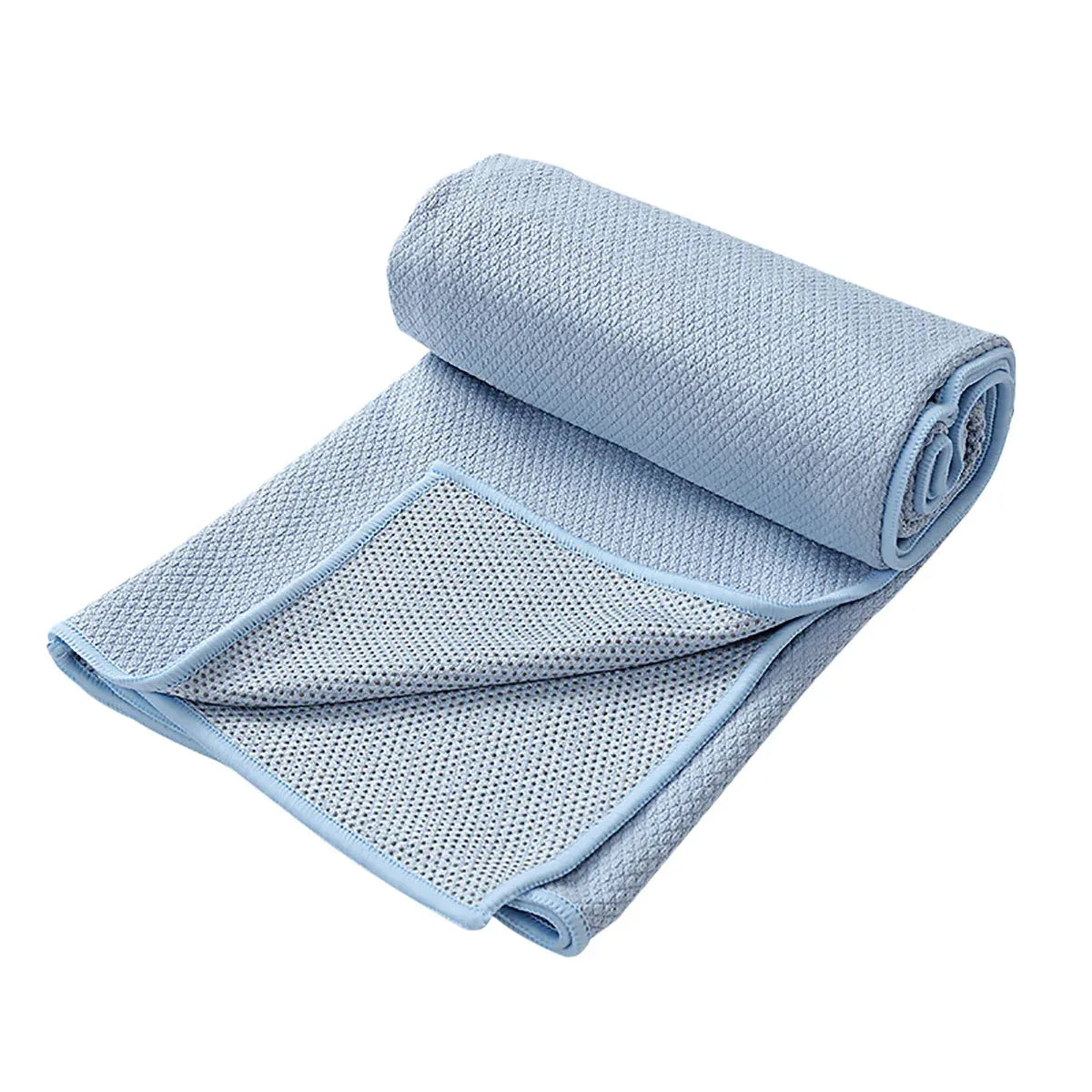 Sports Fitness Ultra Fine Fiber Sweat-Absorbent Diamond Pattern Yoga Towel - Blue