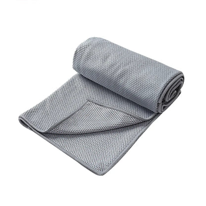 Sports Fitness Ultra Fine Fiber Sweat-Absorbent Diamond Pattern Yoga Towel - Grey