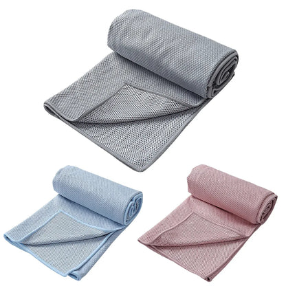 Sports Fitness Ultra Fine Fiber Sweat-Absorbent Diamond Pattern Yoga Towel - Grey