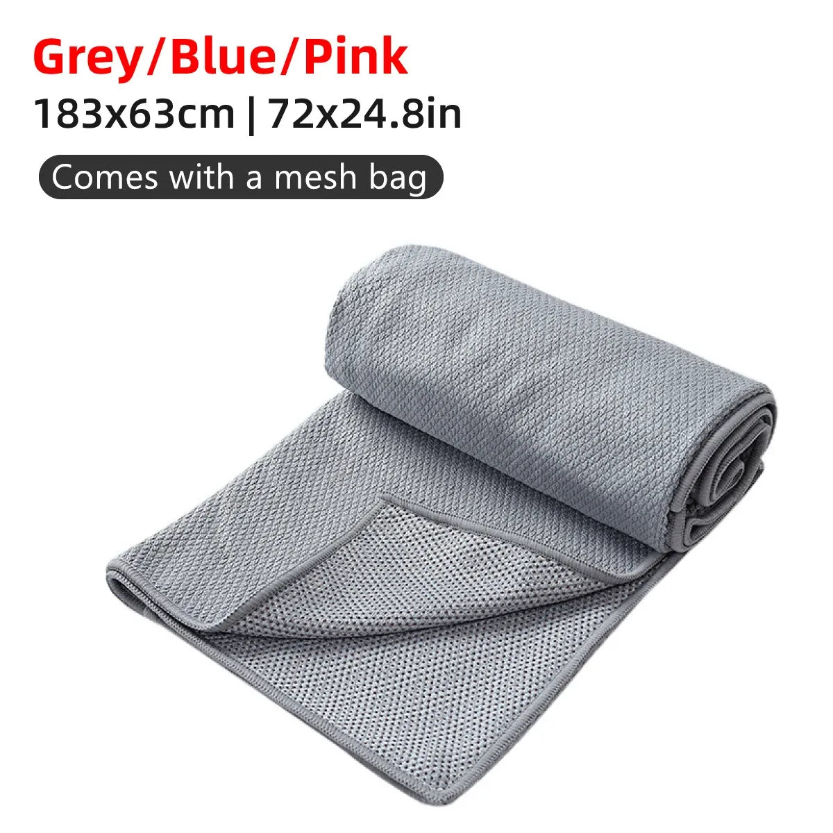 Sports Fitness Ultra Fine Fiber Sweat-Absorbent Diamond Pattern Yoga Towel - Grey