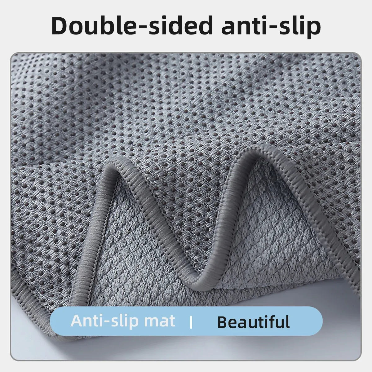 Sports Fitness Ultra Fine Fiber Sweat-Absorbent Diamond Pattern Yoga Towel - Grey
