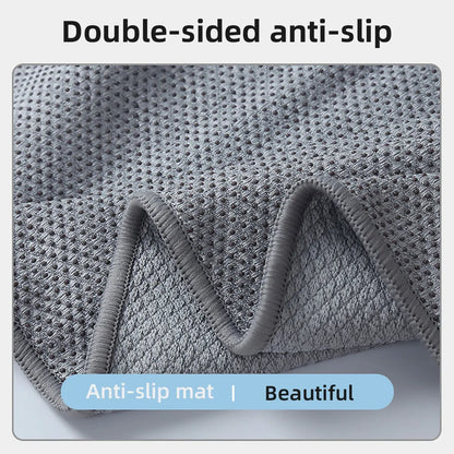 Sports Fitness Ultra Fine Fiber Sweat-Absorbent Diamond Pattern Yoga Towel - Grey
