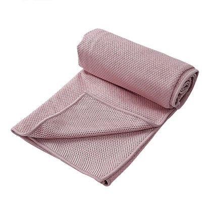 Sports Fitness Ultra Fine Fiber Sweat-Absorbent Diamond Pattern Yoga Towel - Pink