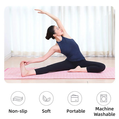 Sports Fitness Ultra Fine Fiber Sweat-Absorbent Diamond Pattern Yoga Towel - Pink