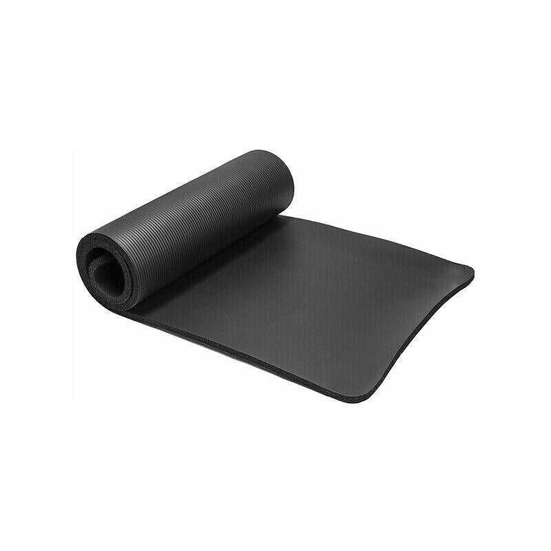 15mm Thick Yoga Mat Pad NBR Nonslip Exercise Fitness Pilate Gym Durable - Black