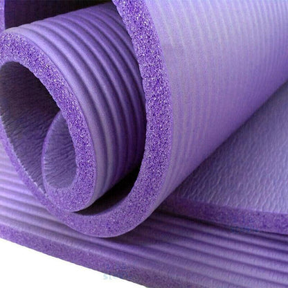 10MM Thick Durable NBR Yoga Mat for Gym and Pilates - Blue