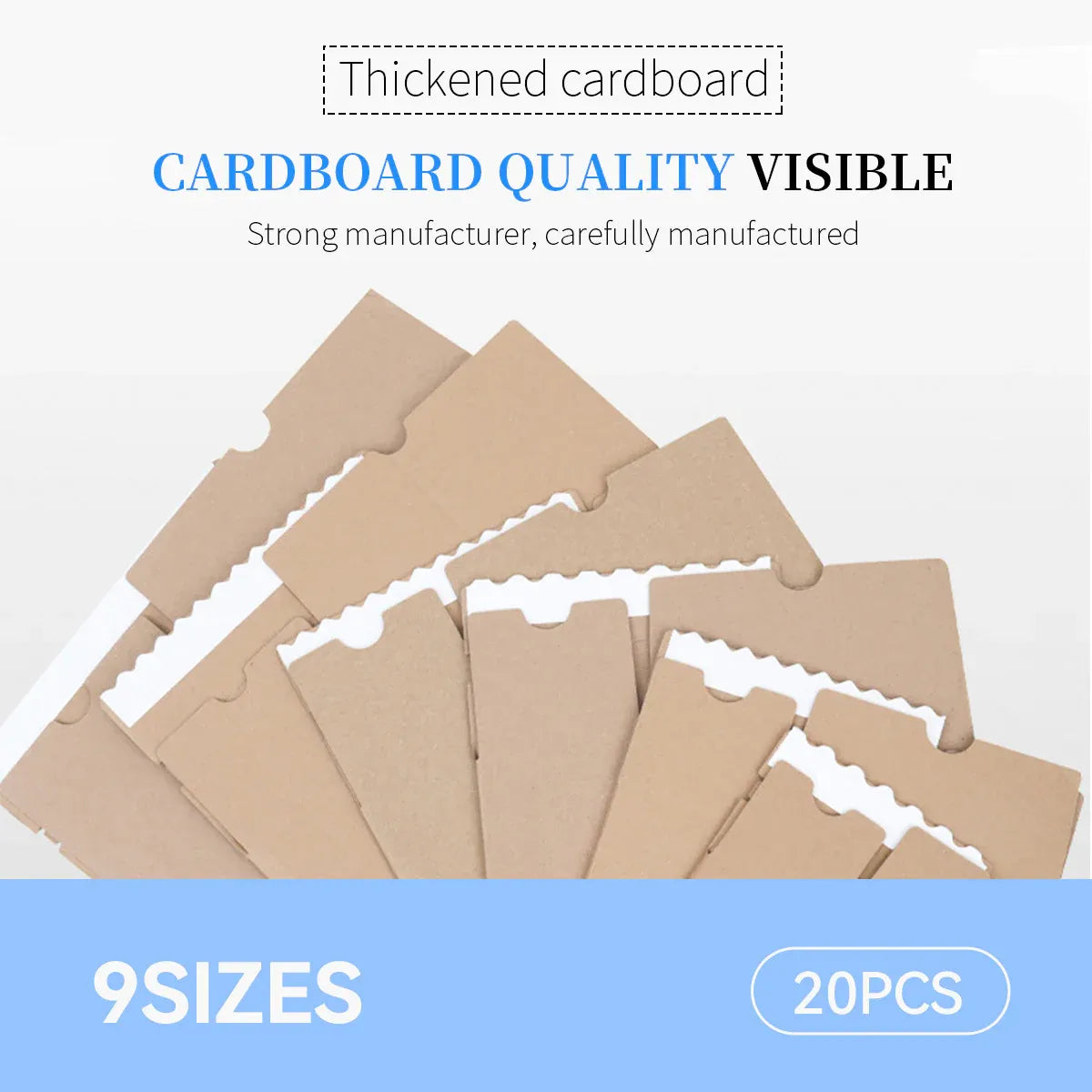 20PCS Corrugated Cardboard Boxes 2 Sizes for Ecommerce Storage Packing Sturdy - 145 x 85 x 105mm