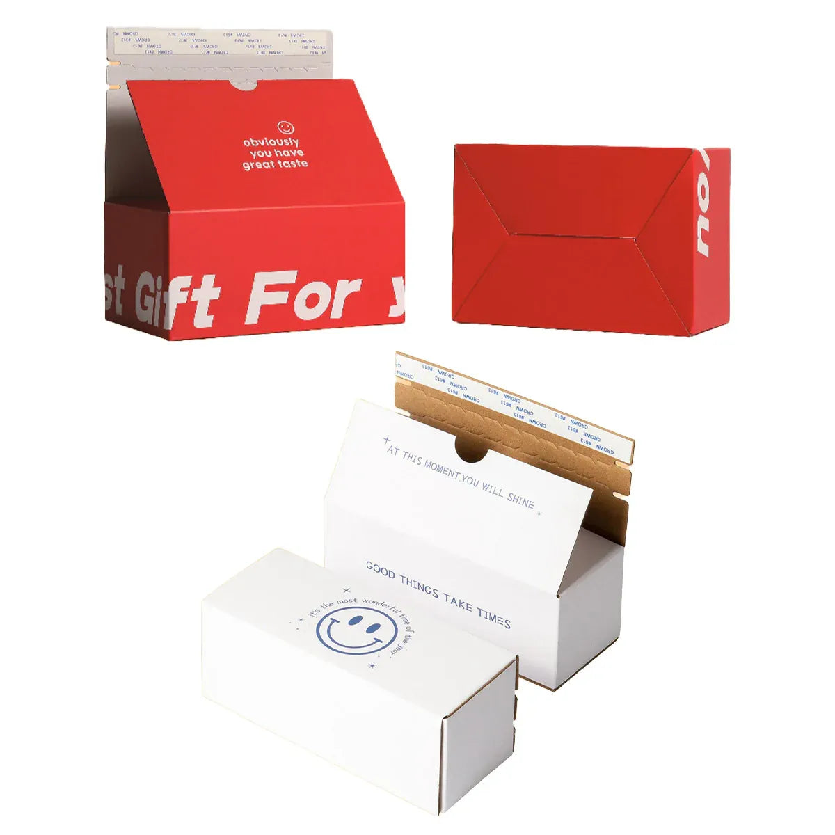 10PCS Corrugated Cardboard Boxes Zipper Closure Sturdy For Shipping Packaging - Red