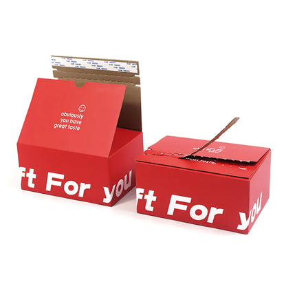 10PCS Corrugated Cardboard Boxes Zipper Closure Sturdy For Shipping Packaging - Red