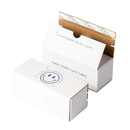 10PCS Corrugated Cardboard Boxes Zipper Closure Sturdy For Shipping Packaging - White