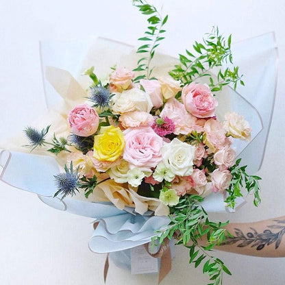 100PCS Waterproof Flower Gift Wrapping Paper Florist Bouquet Craft Packaging - Blue