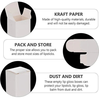 100PCS Empty Lip Balm Tube Packaging Carton Box Lipstick DIY Paper Case 2.8-3.1 - Kraft-3.1x3.1x9cm