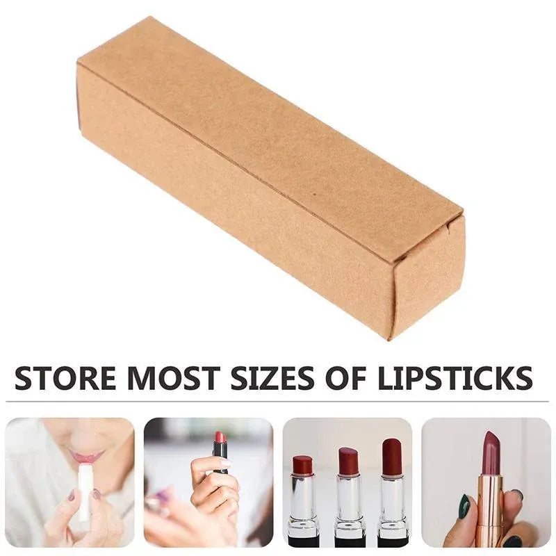 100PCS Empty Lip Balm Tube Packaging Carton Box Lipstick DIY Paper Case 2.8-3.1 - Kraft-3.1x3.1x9cm