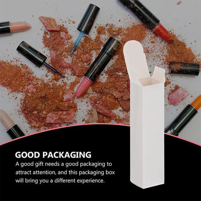 100PCS Empty Lip Balm Tube Packaging Carton Box Lipstick DIY Paper Case 2.8-3.1 - White-2.8x2.8x8.5cm