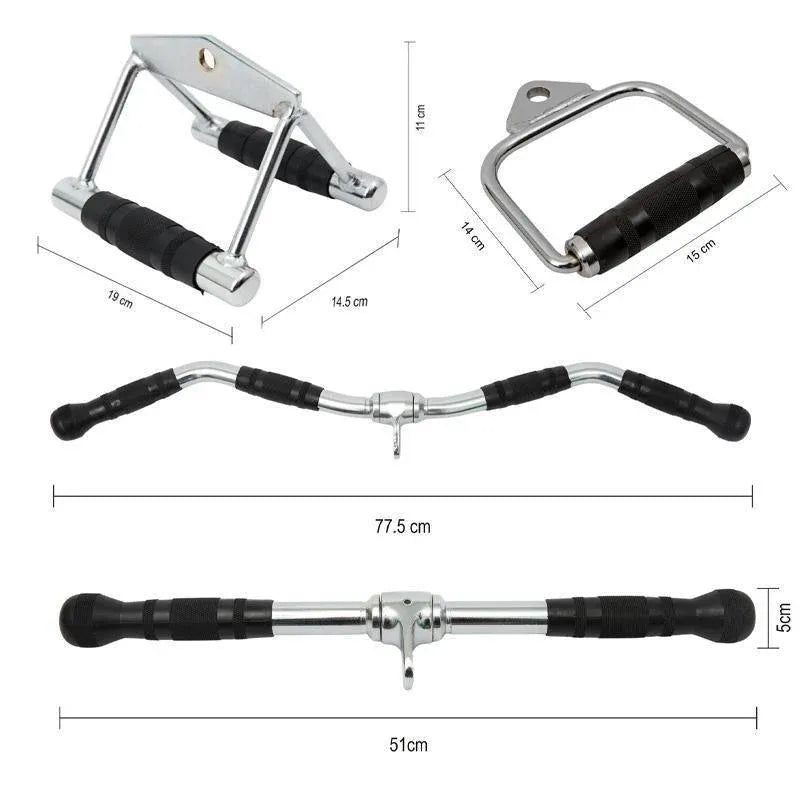 Close Grip Triangle Row Handle - Cable Pulley Attachment Gym Bar (1 Piece)