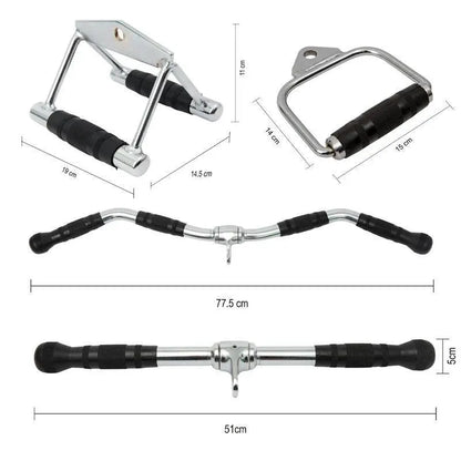 Close Grip Triangle Row Handle - Cable Pulley Attachment Gym Bar (1 Piece)