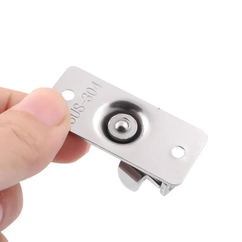 90 Degree Sliding Door Lock Hasp - Stainless Steel Corner Latch - Silver-2PCS
