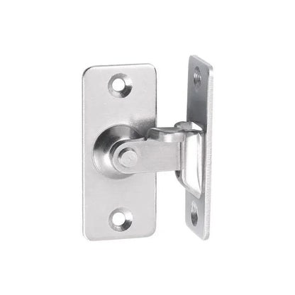 90 Degree Sliding Door Lock Hasp - Stainless Steel Corner Latch - Silver-2PCS