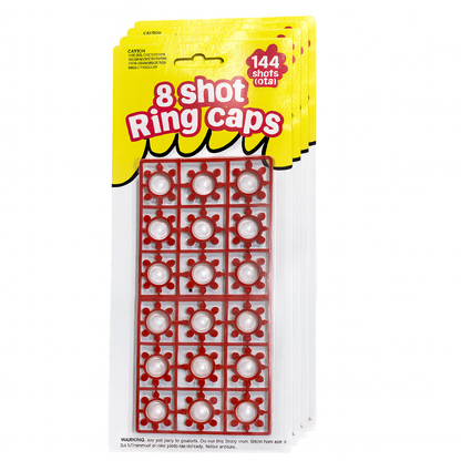 6 Cards of 8-Shot Ring Caps – 144 Shots Each, Total 684 Shots – Toy Gun Cap Refills