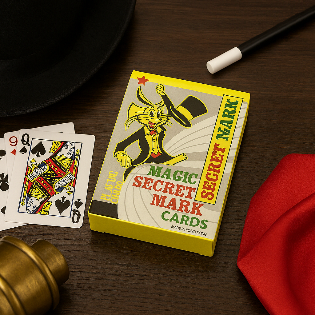 Magic Secret Marked Playing Cards – Plastic Coated, Easy‑Read Marking System, Poker Size, Made in Hong Kong – Ideal for Magic Tricks & Card Illusions
