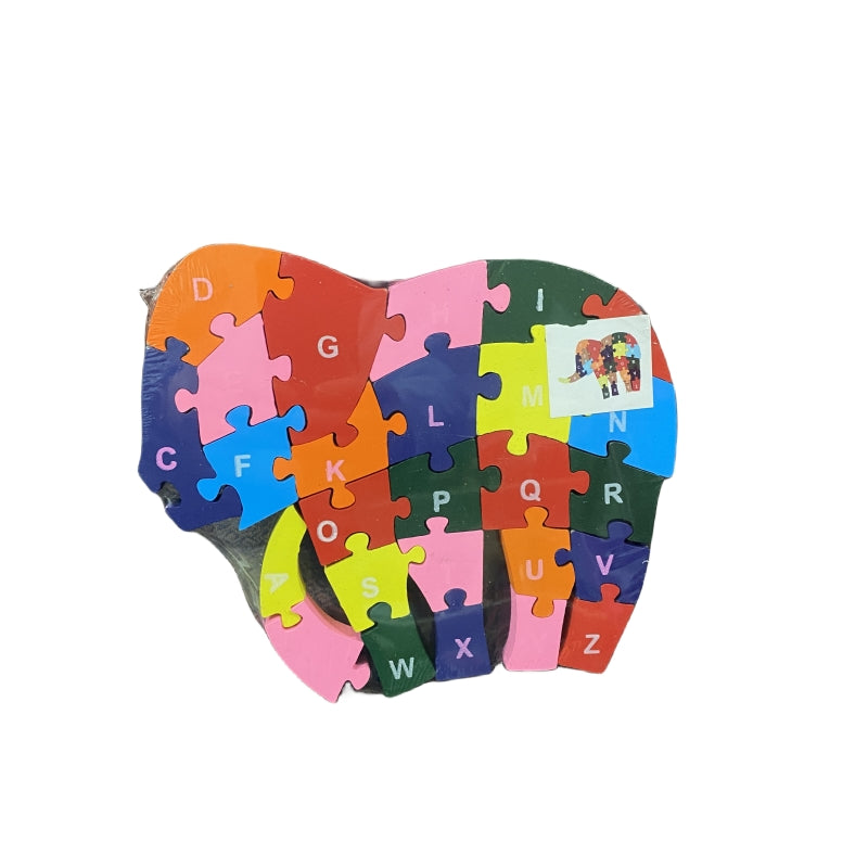 WOODEN ANIMAL PUZZLES ALPHABET AND NUMBER ASSORTED - Snake