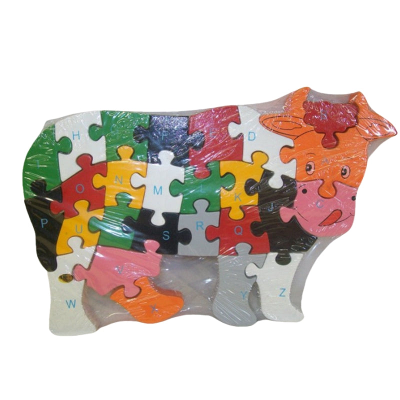 WOODEN ANIMAL PUZZLES ALPHABET AND NUMBER ASSORTED - Owl