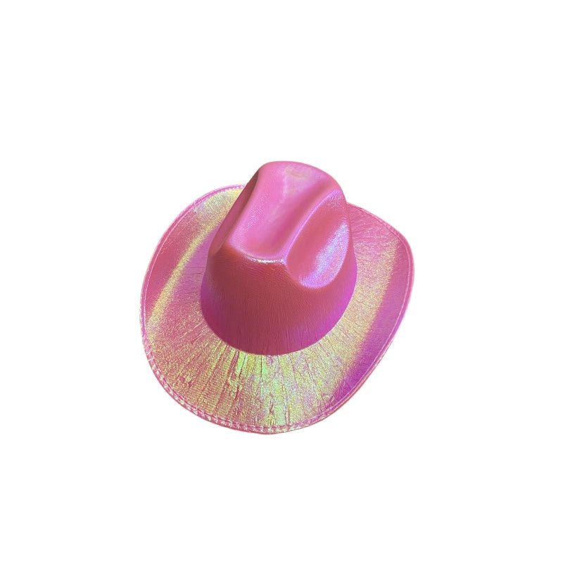 Holographic Cowboy Party Hat (Adult Size) - Green