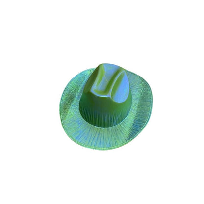 Holographic Cowboy Party Hat (Adult Size) - Metallic Purple