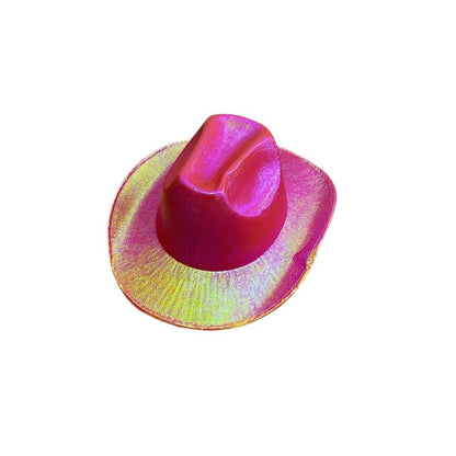 Holographic Cowboy Party Hat (Adult Size) - Yellow