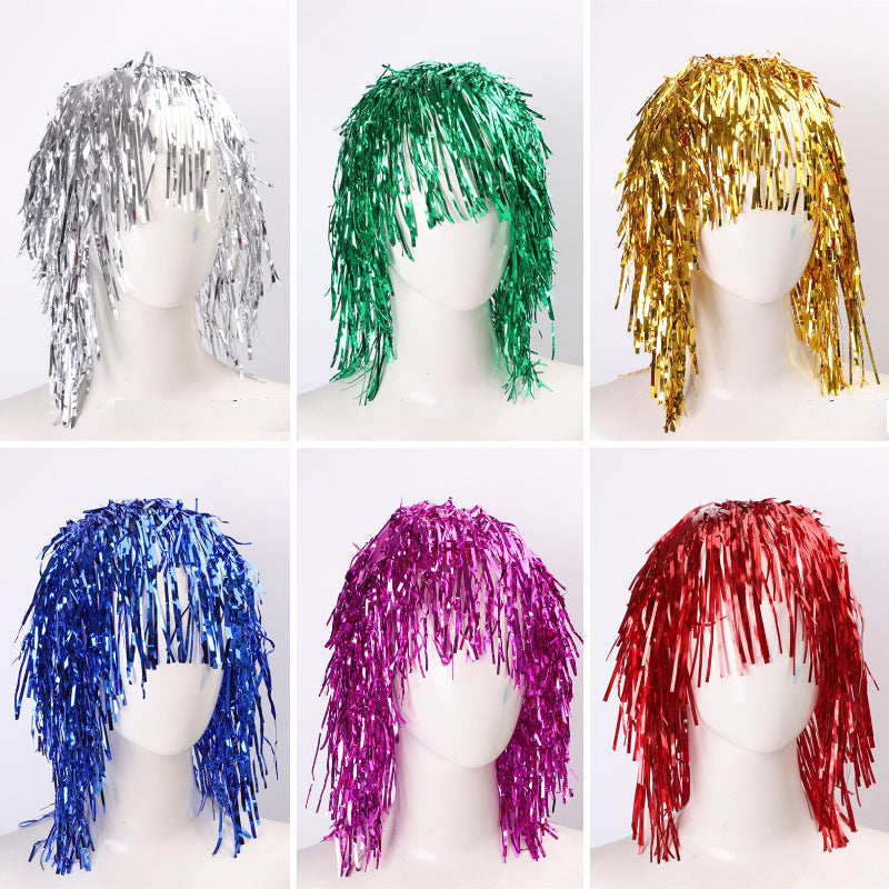 Party tinsel wig-assorted colour - Gold