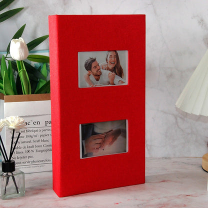 Photo album with luxurious cover Assorted colours Large 300 PCs 6 Inch - Red
