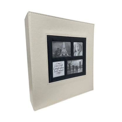 Extra Large 600-Pocket Leather Photo Album - Black
