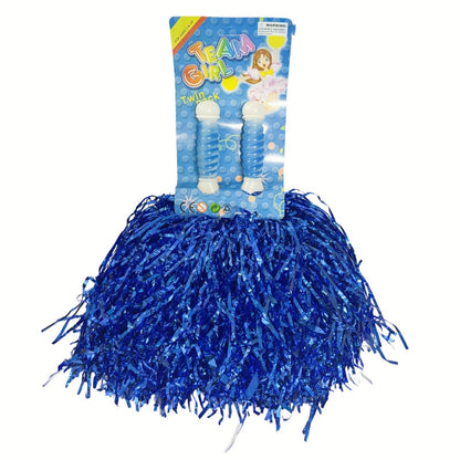 4 Sets/8pcs Metallic Team Girls' Cheerleading Dance Party Dress Pom Poms Pompoms - Red