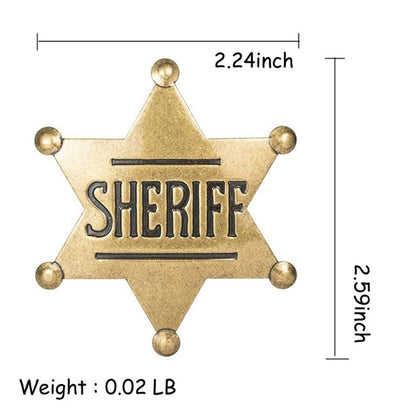 METAL SHERIFF BADGE ASSORTED COLOURS - Bronze