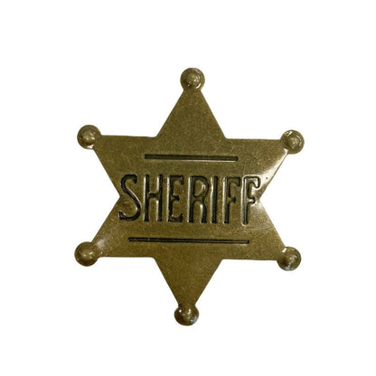 METAL SHERIFF BADGE ASSORTED COLOURS - Silver
