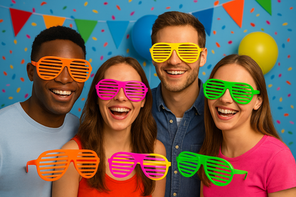 2X Giant Oversized Shutter Shades – Assorted Colours, Fun Party Glasses, Novelty Costume Accessory