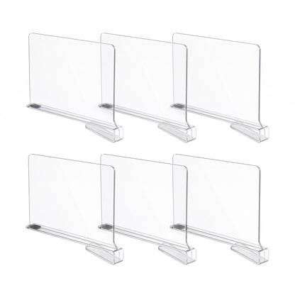 Artiss 6 Pack Closet Organizers and Storage Clear Shelf Dividers