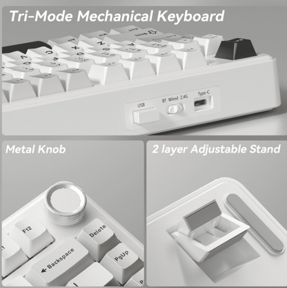 SOLAKAKA A75 75% Gasket Mechanical Keyboard Tri-Mode Hot-Swap Knob