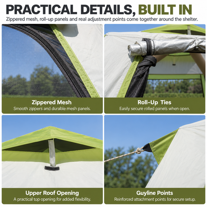 Weisshorn Inflatable Mesh Gazebo Tent, Air-Frame with Extendable Canopy