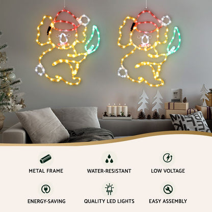 Jingle Jollys Christmas Lights LED Koala Xmas Decoration Home 2 Pcs