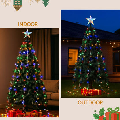 Jingle Jollys 2.5M Christmas Lights Waterfall String Light 300 LED Star Topper